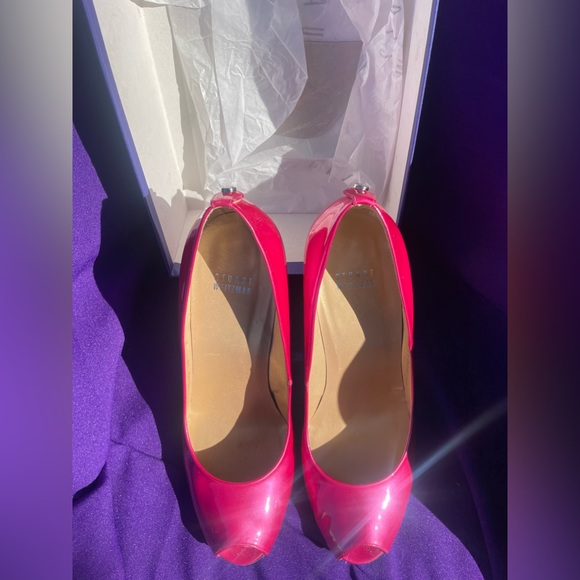 Stuart Weitzman Logoflame Fuchsia Size 10 - Picture 2 of 6